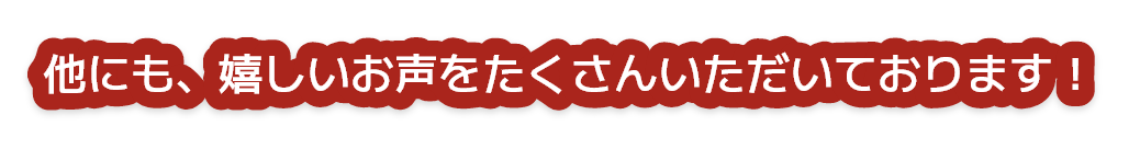 他にも、嬉しいお声をたくさんいただいております！